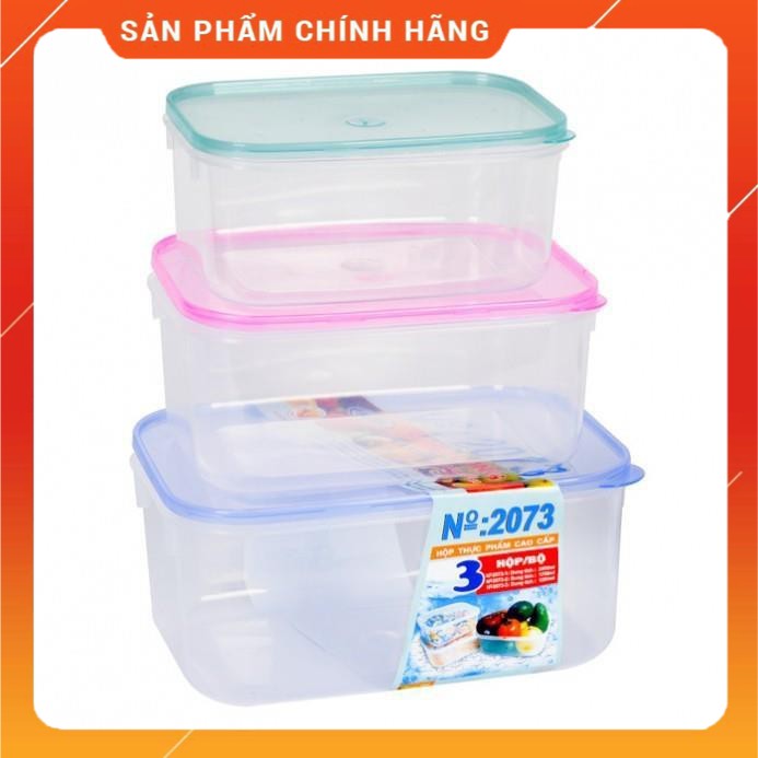 Bộ 3 hộp đựng thực phẩm nhựa Song Long (Gia dụng tiện ích 102)