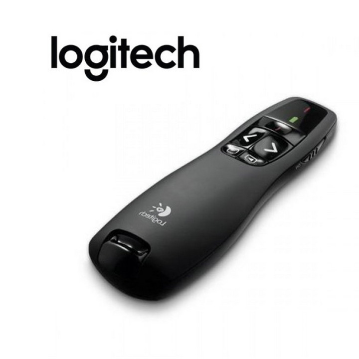 Bút trình chiếu slide r400 powerpoint laser 2.4g. bút chỉ máy chiếu màu đen, nút ấn nhạy, độ bền cao