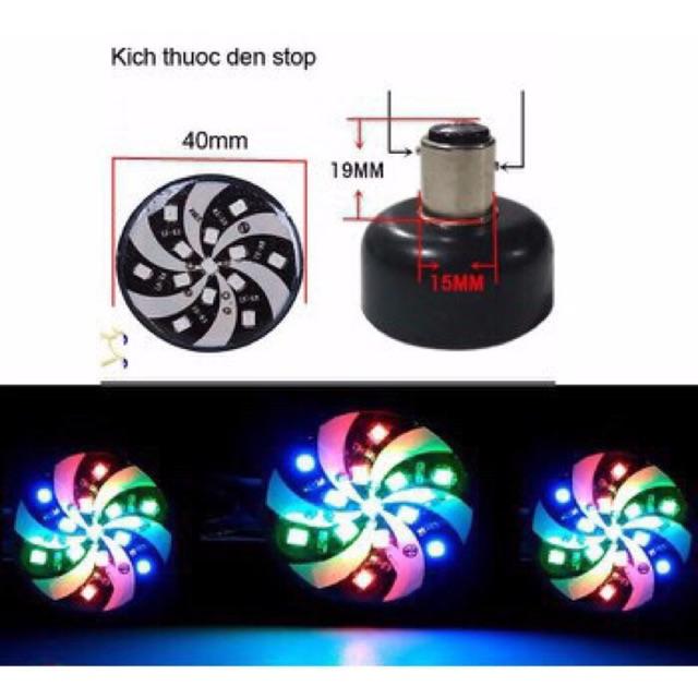 Đèn led hậu stop 7 màu gắn đuôi xe máy