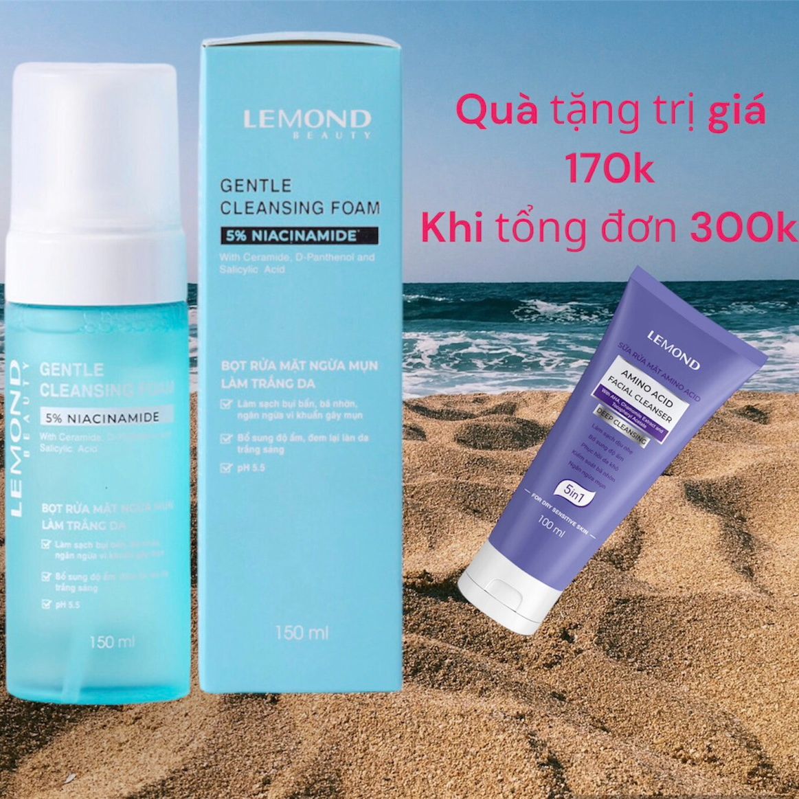 Bọt rửa mặt tạo bọt gentle cleansing foam 150ml dưỡng trắng da, ngừa mụn, làm nhỏ lỗ chân lông