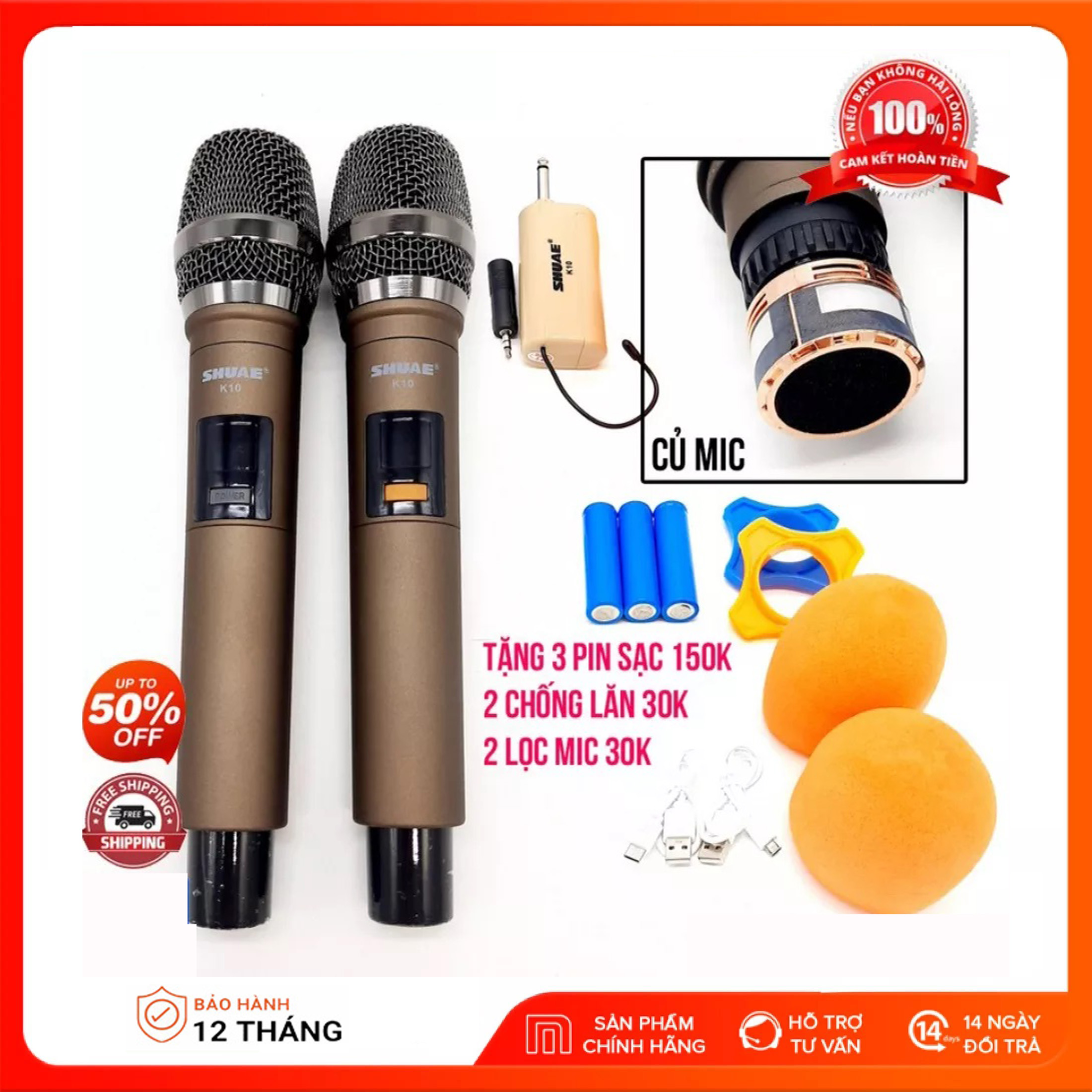 [ MẪU MỚI NHÂT 2023 ] Micro Không Dây SHURE Cao Cấp Chính Hãng Xịn Micro SHUAE K10 Chống Hú Tay Micro Sạc Pin Tiện Lợi   Chống Rè Đỉnh Cao Bắt Sóng Xa Micro Thiết Kế Hiện Đại - Âm Thanh Chất Lượng - Giá Sốc! BH 12T