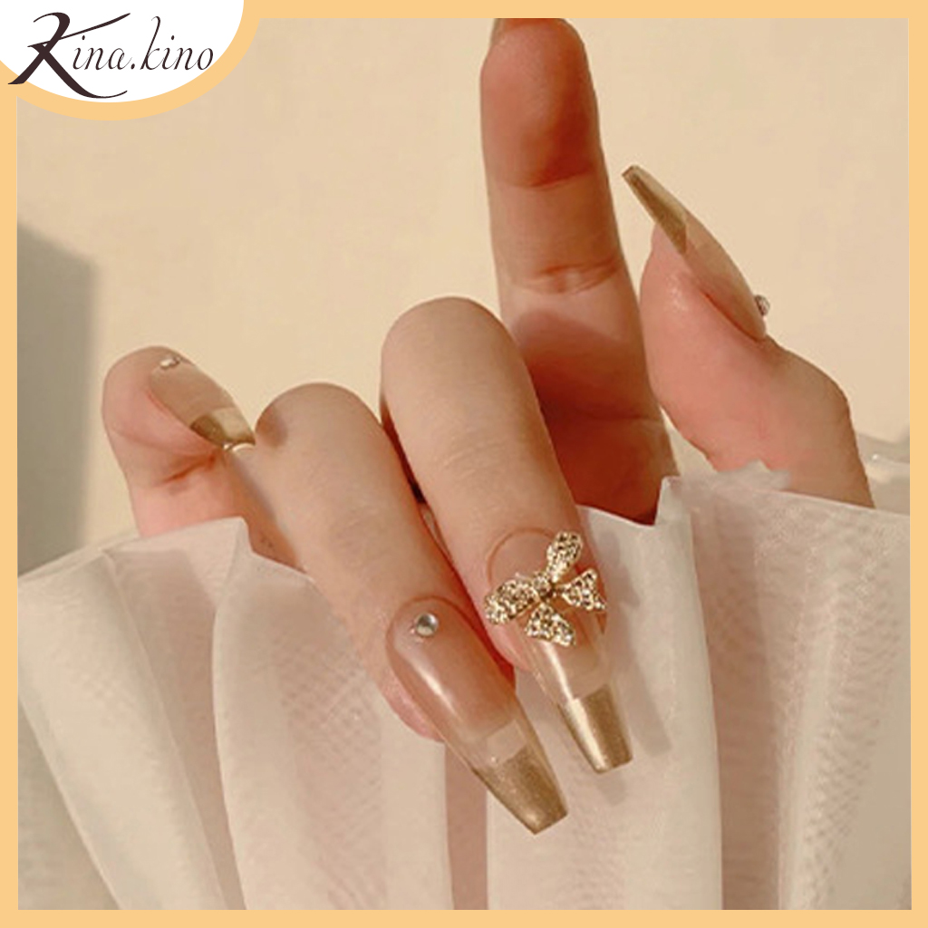 Bộ 24 móng tay giả đính charm xịn-Kinakino Phukienlamdep