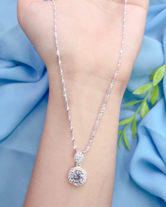 { SIÊU HOT } Dây chuyền nữ bạc 925 mặt tròn đáng yêu mẫu mới 2020,hàng như hình 100%