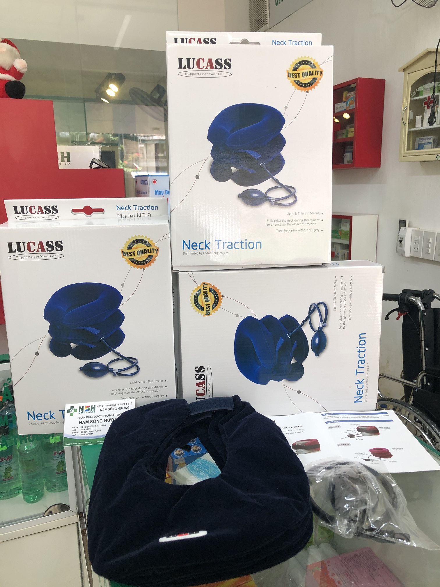 ĐAI NÂNG ĐỐT SỐNG CỔ BẰNG HƠI NẸP NÂNG CỔ BẰNG BƠM HƠI KÉO GIÃN hỗ trợ thoái hóa ĐỐT SỐNG CỔ LUCASS