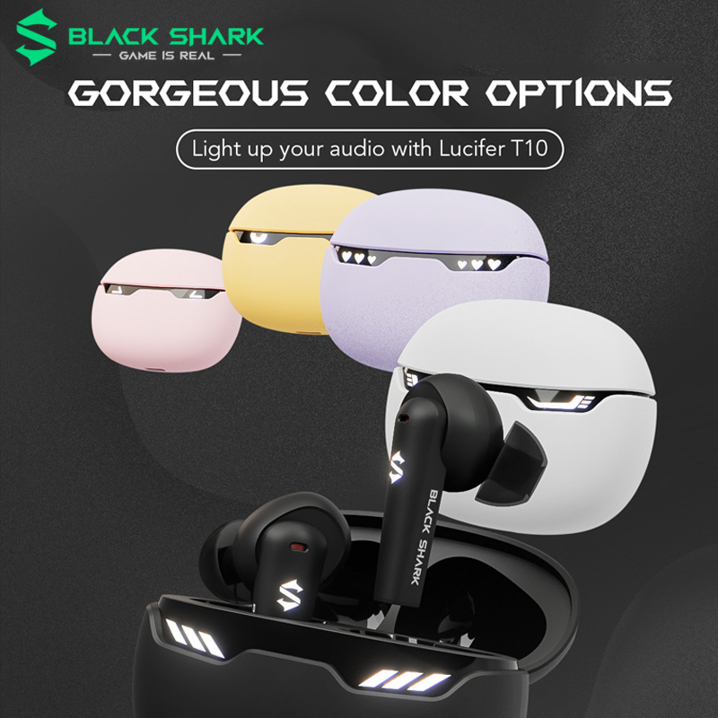 Xiaomi Black Shark Lucifer T10 TWS Wireless Earphones Bluetooth5.1 Dual Mode Gaming Music Headset Wireless Earbuds For iphone13 iphone 12promax Huawei xiaomi Android & ios