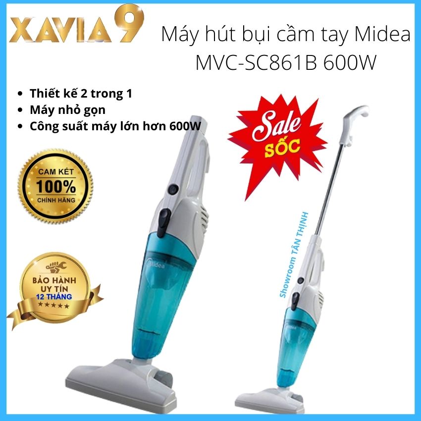 [TIỆN DỤNG] MÁY HÚT BỤI CẦM TAY MIDEA XAVIA9 MVC-SC861R/B kiểu dáng nhỏ gọn/dễ sử dụng cho không gian nhỏ hẹp nhất/Lọc sạch bụi bẩn nhờ có bộ lọc Hepa/Công suất 600W mạnh mẽ