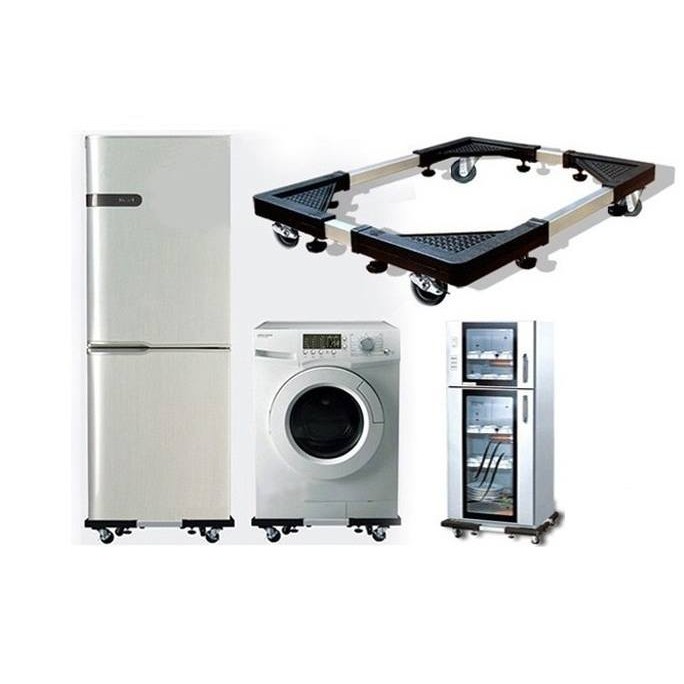 Kệ để máy giặt, tủ lạnh, giá tủ lạnh có bánh xe đa năng chất liệu inox
