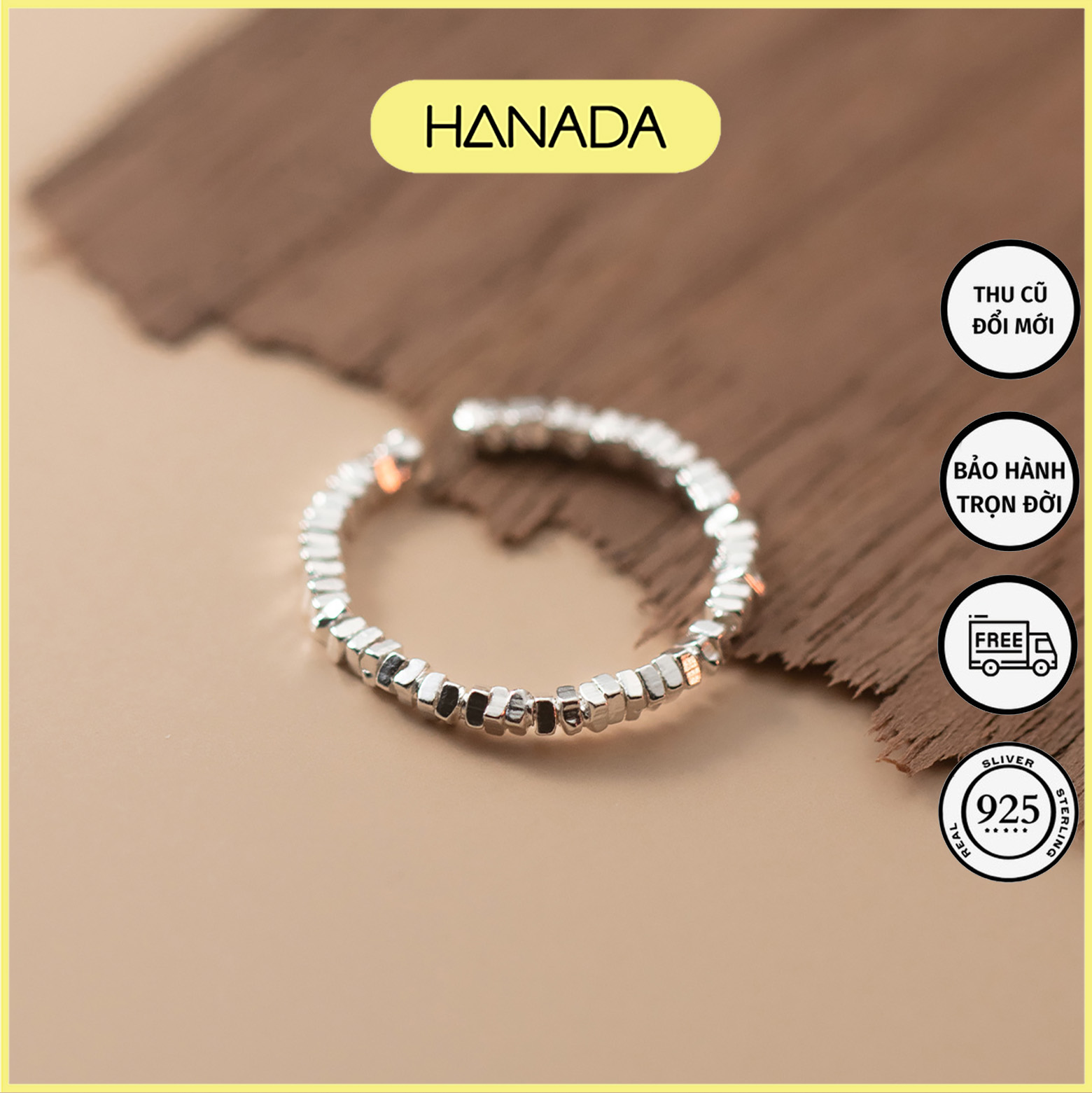 Nhẫn Bạc 925 Hanada Long Lanh Freesize 0031 M3