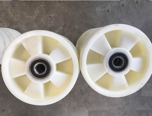 [HCM]Bánh lái xe nâng tay chất liệu nylong trắng 180*50mm