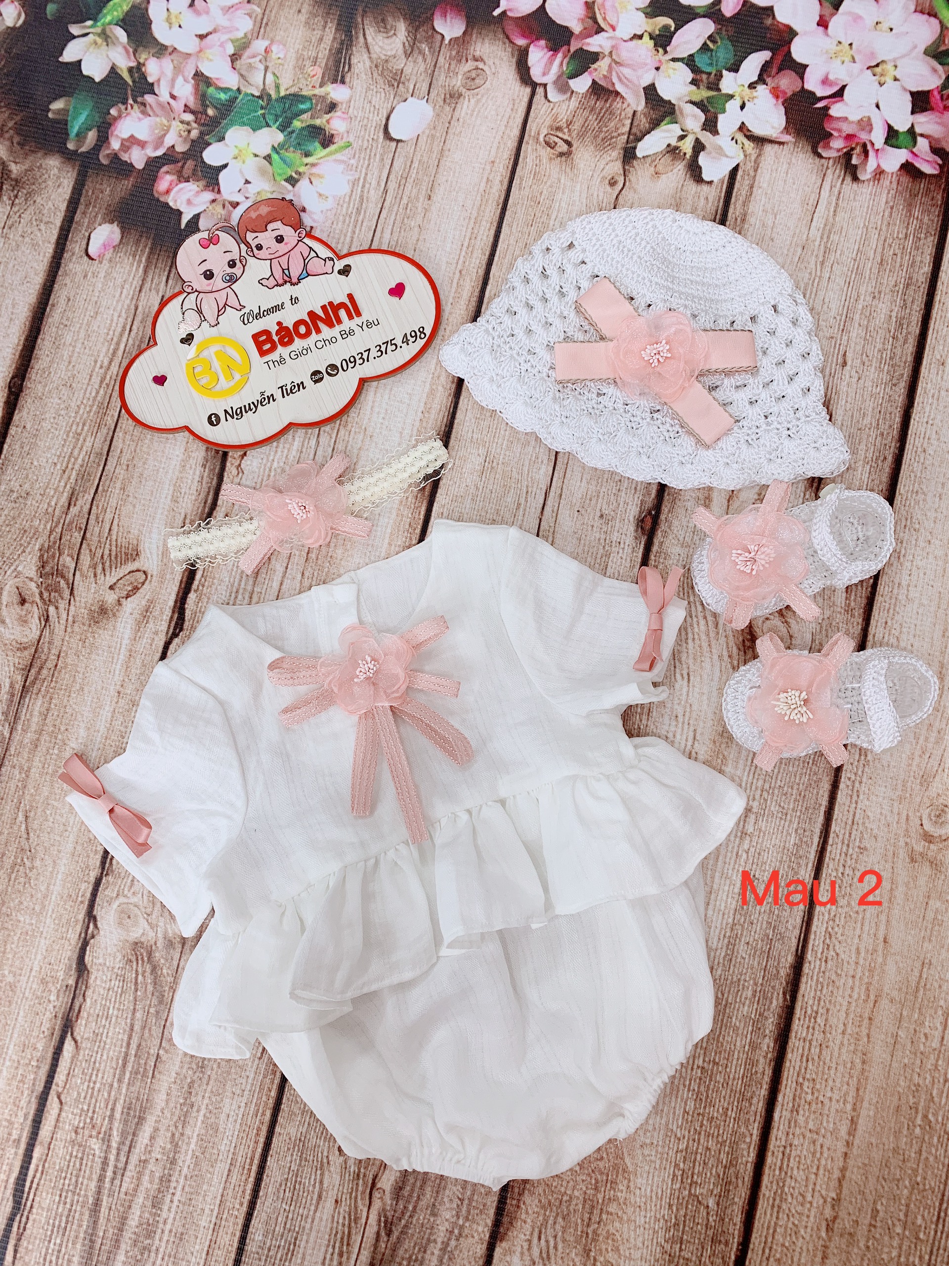Full sét đầm công chúa kèm phụ kiện cho bé từ 6-18 tháng