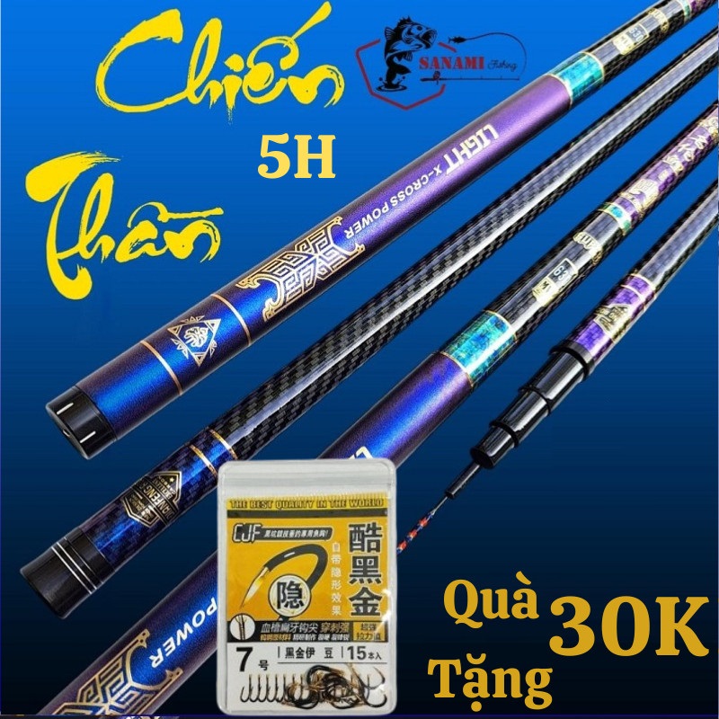Cần câu tay cần câu đài câu đơn chiến thần 5h 28i ct31 - sanami fishing