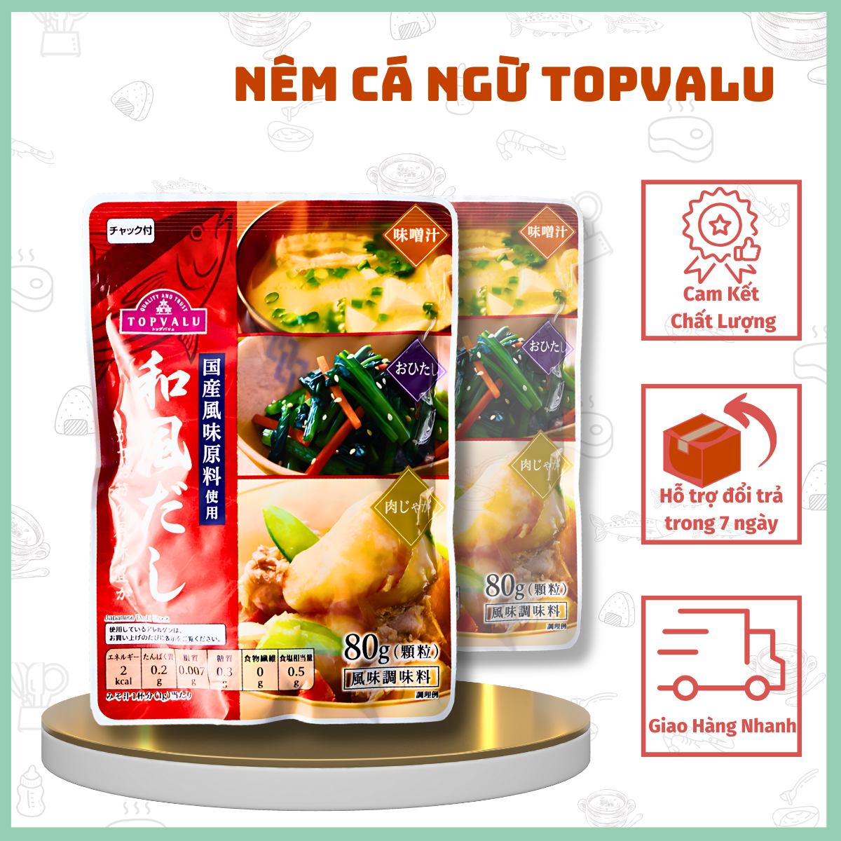 Hạt nêm cá ngừ Topvalu Nhật Bản 80G/gói - hạt nêm cho bé ăn dặm Nhật Bản