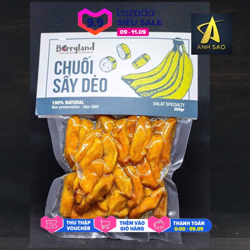 [HCM]Chuối sấy dẻo Berryland 250g - Đặc sản Đà Lạt - trái cây sấy - Chuối khô Quà tặng ý nghĩa - Món ăn vặt lý tưởng