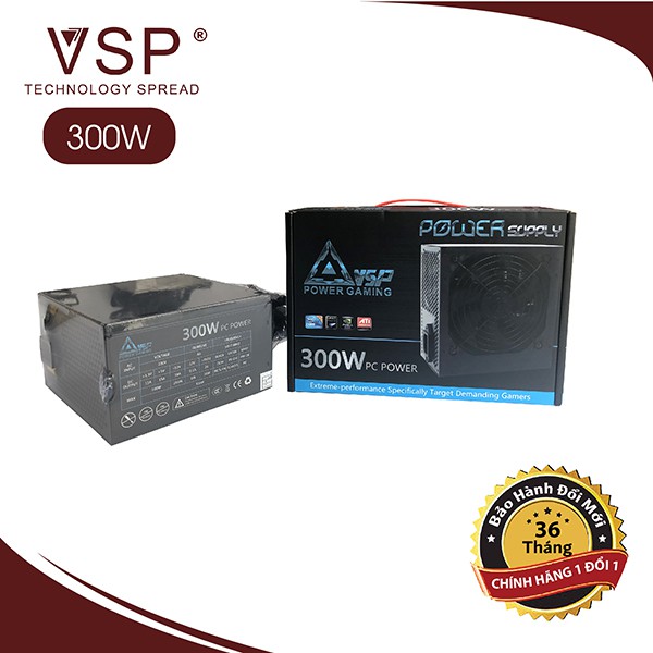 Nguồn vsp công suất thực 300w full box - kèm dây nguồn- bh 36 tháng- hàng chính hãng