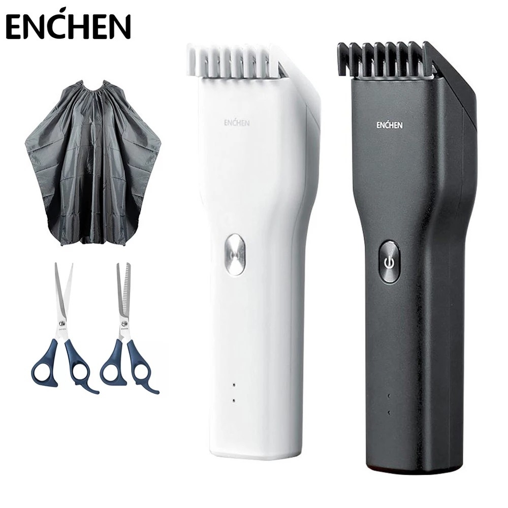 Tông đơ cắt tóc Enchen Boost - Tông đơ hớt tóc tặng kèm áo choàng và kéo tạo kiểu tóc chuyên nghiệp như salon phiên bản 2021