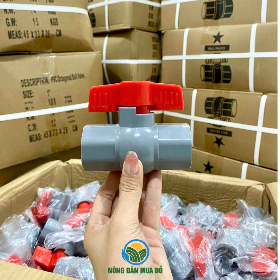 [Combo 10] Van nhựa, van nước pvc 21,27,34 chuyên dùng cho hệ thống tưới