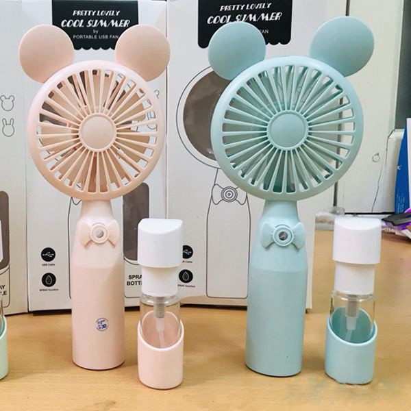 Quạt mini hình thỏ kd136 , bộ quạt pin sạc cầm tay tai thỏ model , quạt mini cầm tay tích điện phun sương bằng cơ hình thỏ,