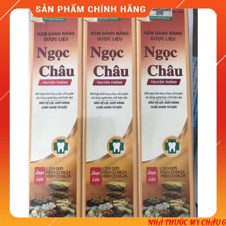 Kem đánh răng dược liệu ngọc châu 100g, 170g