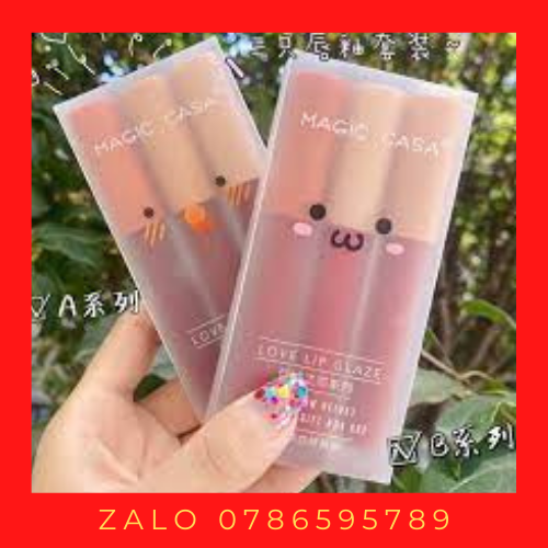 Set 3 cây son kem lì magic casa fluffy lip glaze