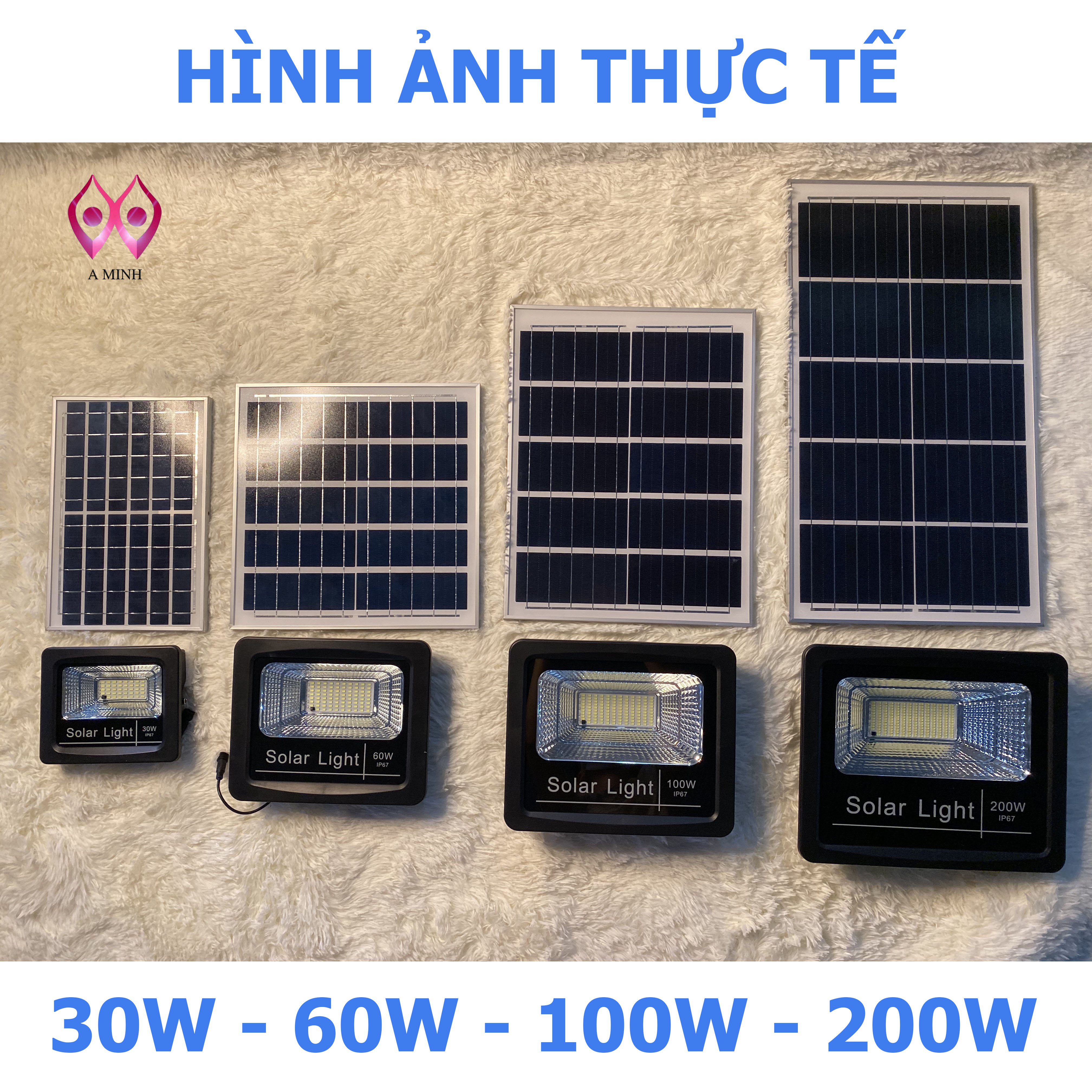 Đèn Led Pha Năng Lượng Mặt Trời (30W-60W-100W-200W )siêu sáng - Có chế độ bật tắt tự động, điều khiển từ xa, chống nước, bảo hành 12 tháng