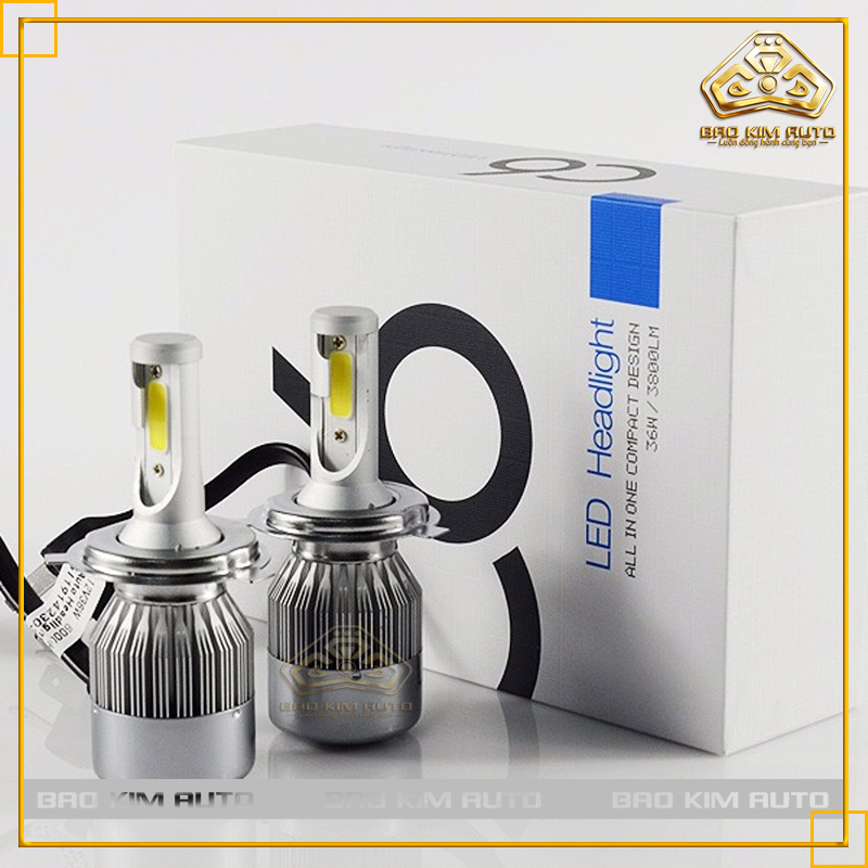 Đèn pha led c6 3 tim, chân h4