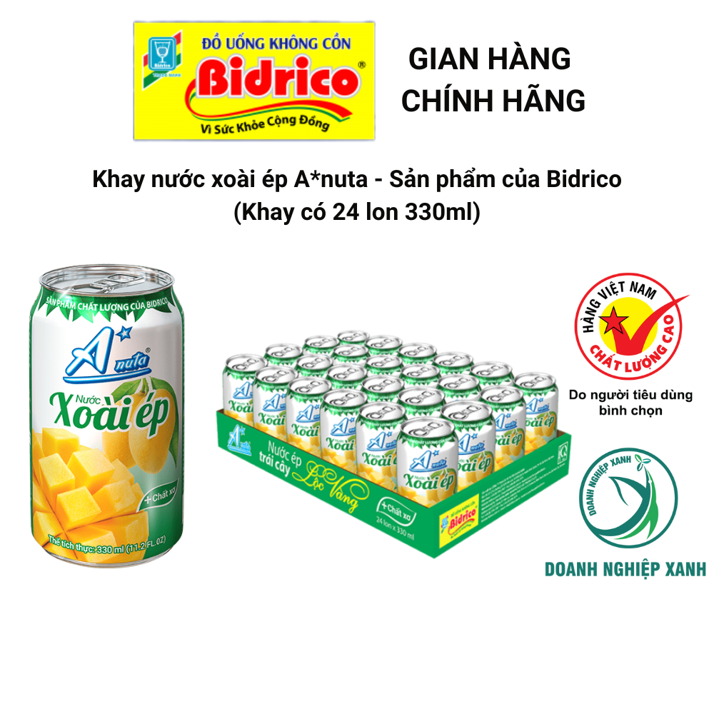 Nước Xoài Ép A*nuta ( Khay 24 lon 330ml ) - Sản phẩm của Bidrico
