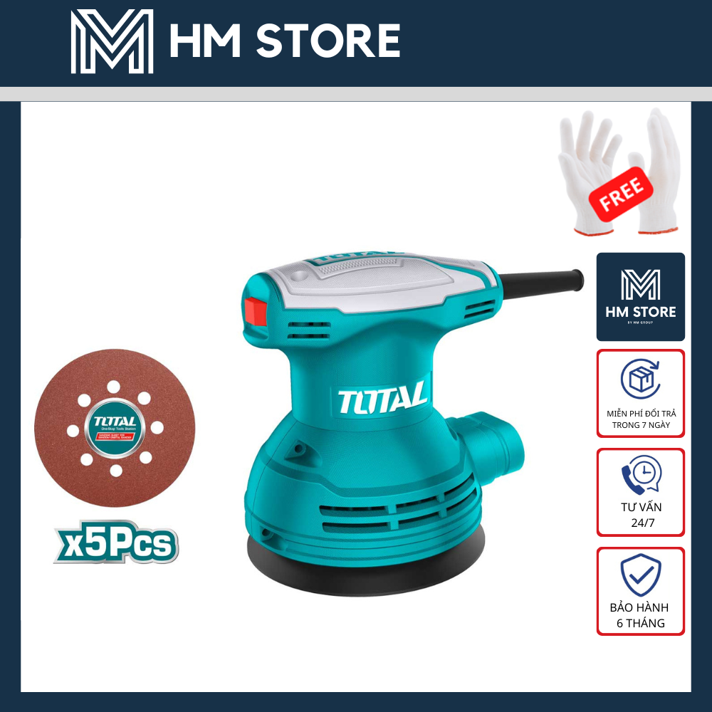 125mm máy chà nhám tròn 320w total - tf2031256 - bảo hành 6 tháng