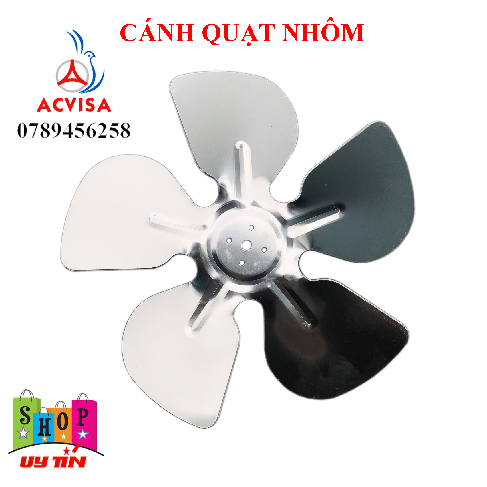 Combo 2 Cánh Quạt Nhôm 5 Cánh Đường Kính: 20Cm; 25Cm; 30Cm