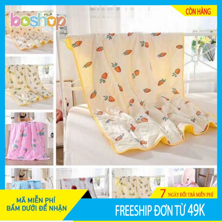 Chăn cho bé, chăn đũi chần bông thu đông cho bé, hàng xuất Nhật 140x110cm