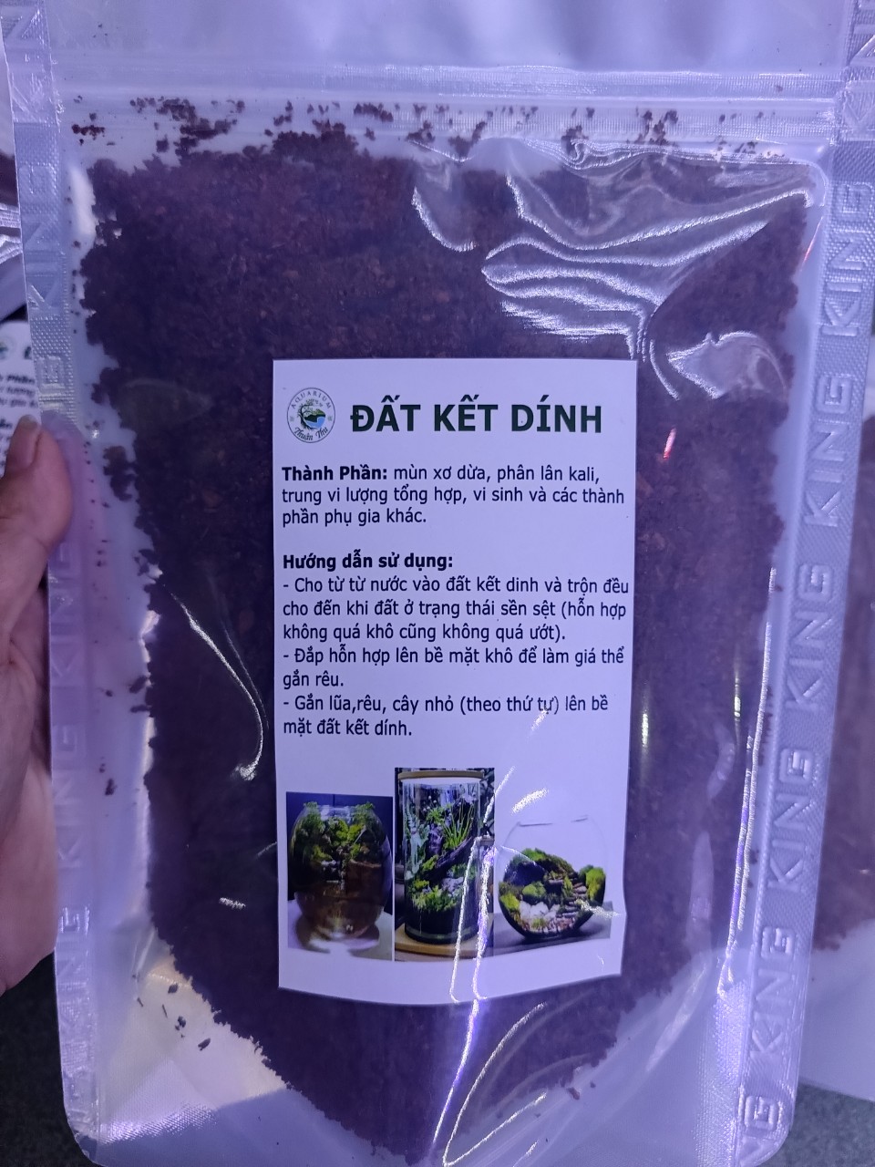 Đất kết dính làm tường rêu terrarium, gắn lũa, đá hồ bán cạn-wall moss terrarium, Nhiều Dưỡng Không Dính Tay
