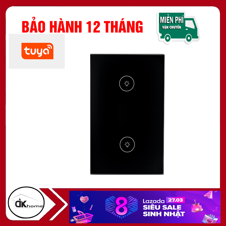 Công tắc cảm ứng wifi Tuya Smart 2 gang