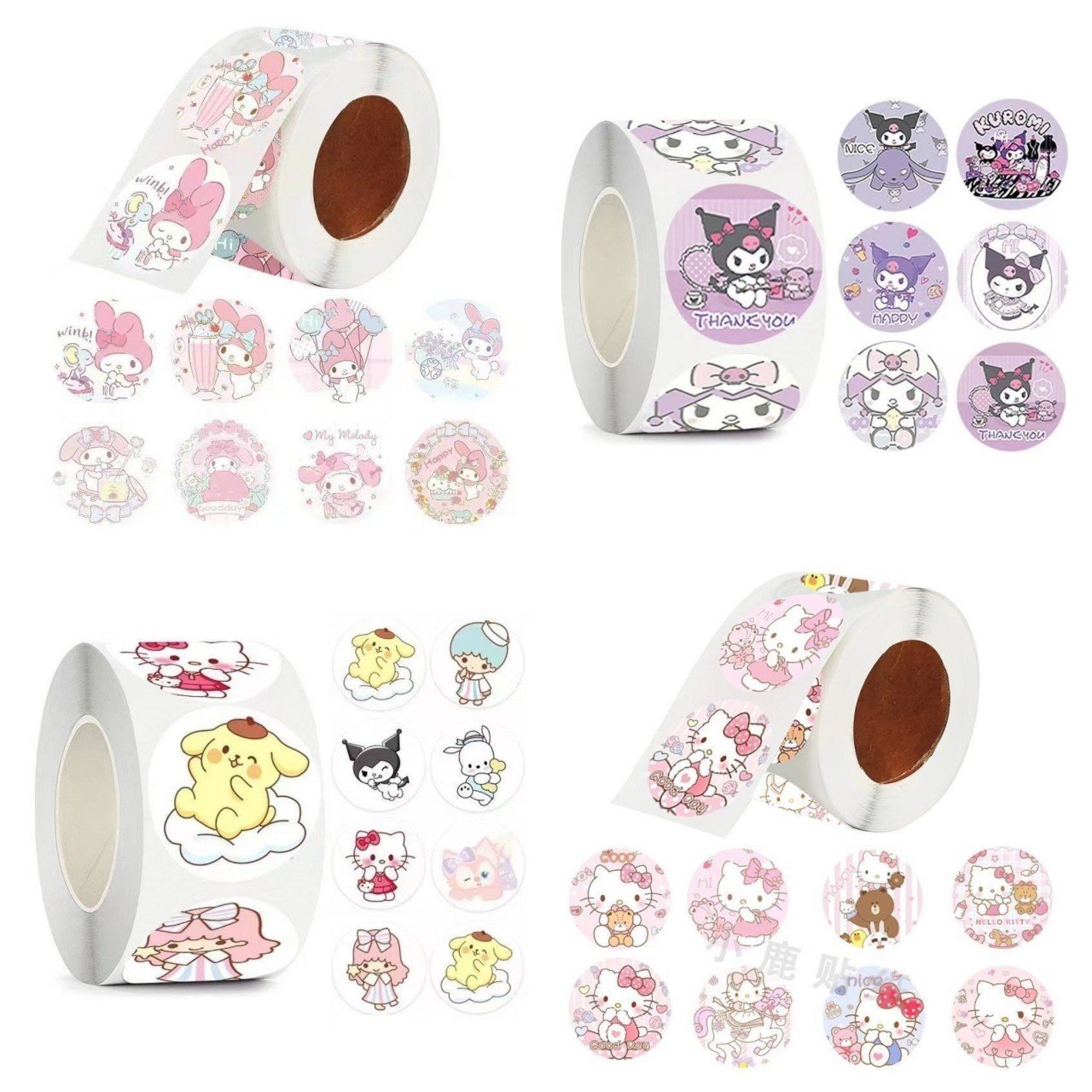 Cuộn 500 tem Sticker Sanrio dễ thương - 2.5cm