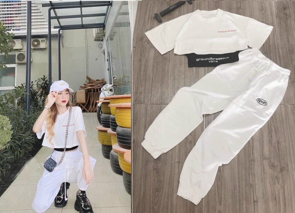 Bộ croptop 3 món (Quần + áo trong + áo ngoài) rẻ mà đẹp