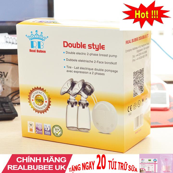 Máy hút sữa điện đôi Real Bubee - Máy vắt sữa Anh Quốc