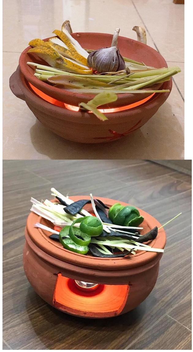 Bếp đất nung Bát Tràng xông bồ kết thảo dược