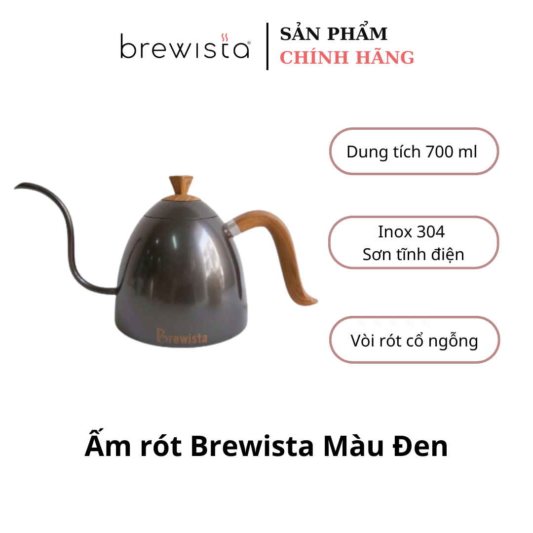 Ấm rót cà phê pour over Brewista 700ml - Màu đen