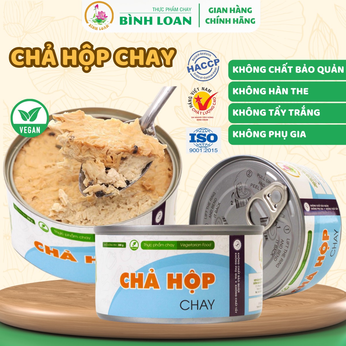 Chả Hộp Chay- Váng Đậu- Tàu Hũ Ky Bó Chả - Thực Phẩm Chay Bình Loan - 200gr
