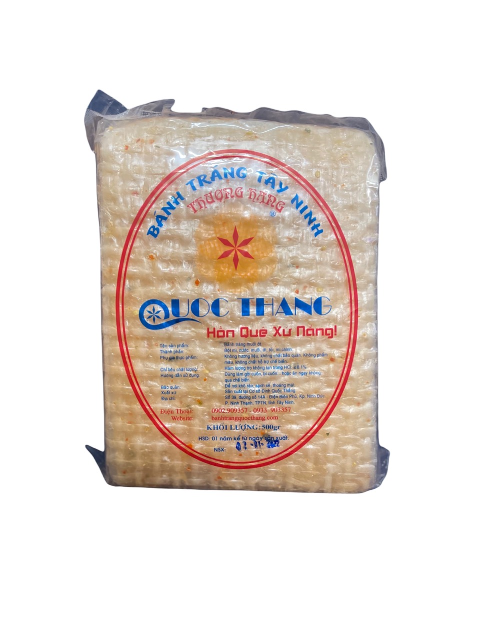 500gr Bánh tráng vuông tẩm Muối Ớt - chính gốc Tây Ninh