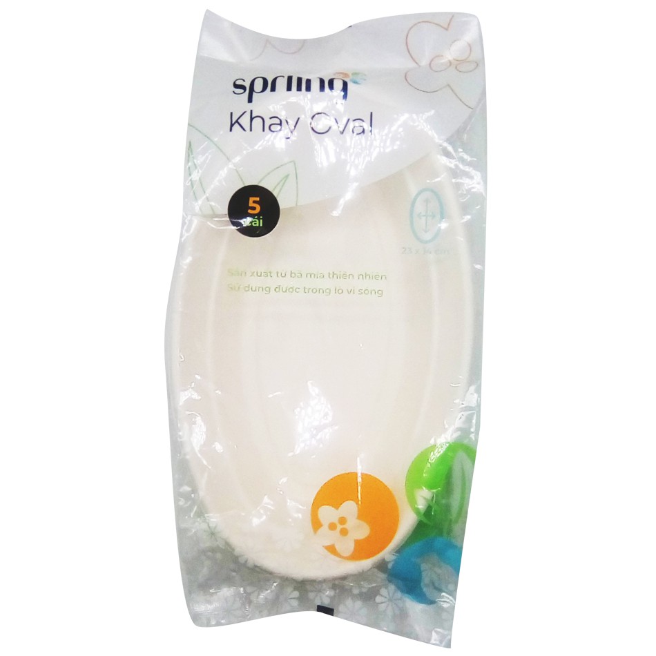 Spriing lô 5 khay oval mía 23x14cm