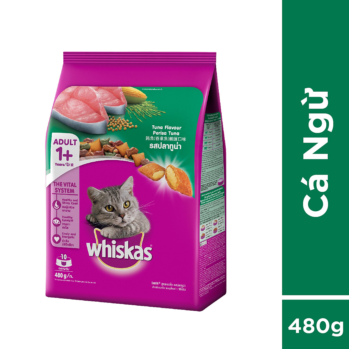 Whiskas - combo 6+ 1 x 480gr/bao + 3 x 80gr/gói