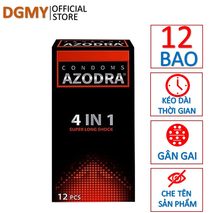 [HCM]Bao cao su gân gai kéo dài thời gian AZODRA hộp 12 chiếc