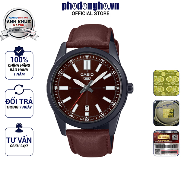 Đồng hồ nam dây da casio anh khuê mtp-vd02bl-5eudf