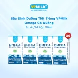 [6 lốc 110ml] Sữa Dinh Dưỡng Tiệt Trùng VPMilk Omega CÓ ĐƯỜNG dạng hộp 110ml cho bé trên 1 tuổi (4 hộp x 6)