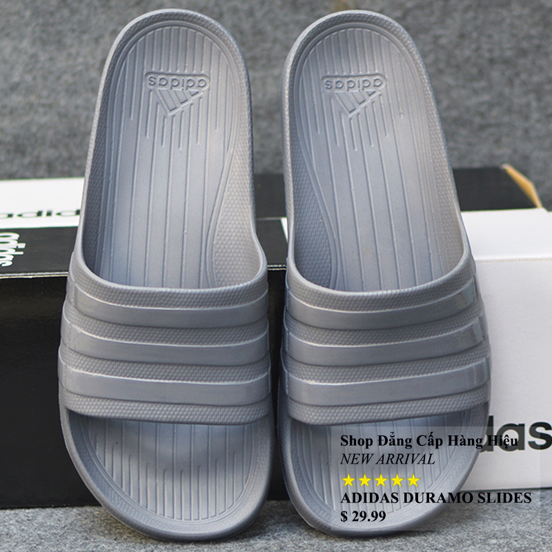 [HCM]Dép Thể Thao Adidas Nam Nữ Duramo màu xám sọc bóng