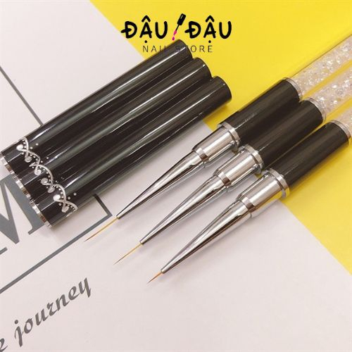 Cọ nét cán đá cao cấp 3 sizes - Cọ vẽ nail chuyên dụng