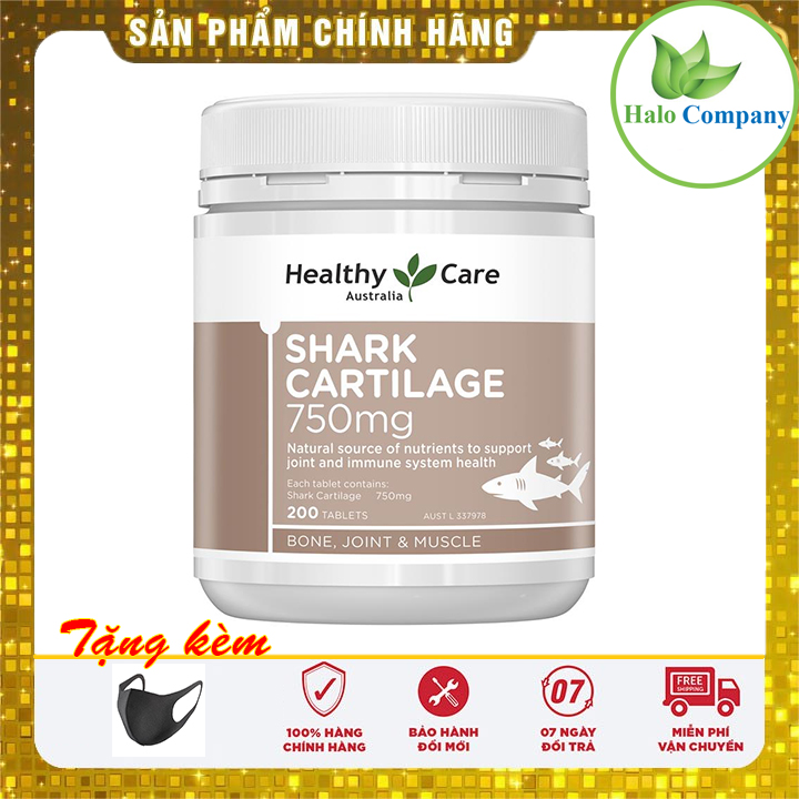 Shark Cartilage 750mg Healthy Care – Sụn Vi Cá Mập Giúp Hỗ Trợ Các Bệnh Xương Khớp