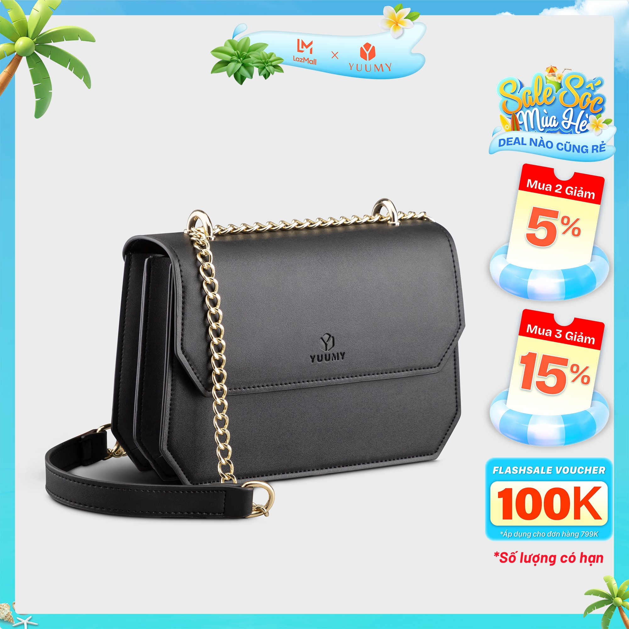 Túi đeo chéo da nữ thân đôi Yuumy Seasand YN125
