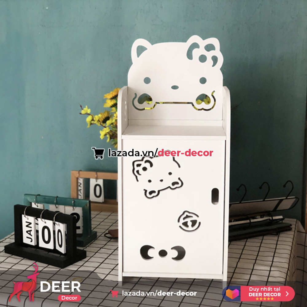 Tủ Kệ Đầu Giường Họa Tiết Hello Kitty Dễ Thương - DEER DECOR