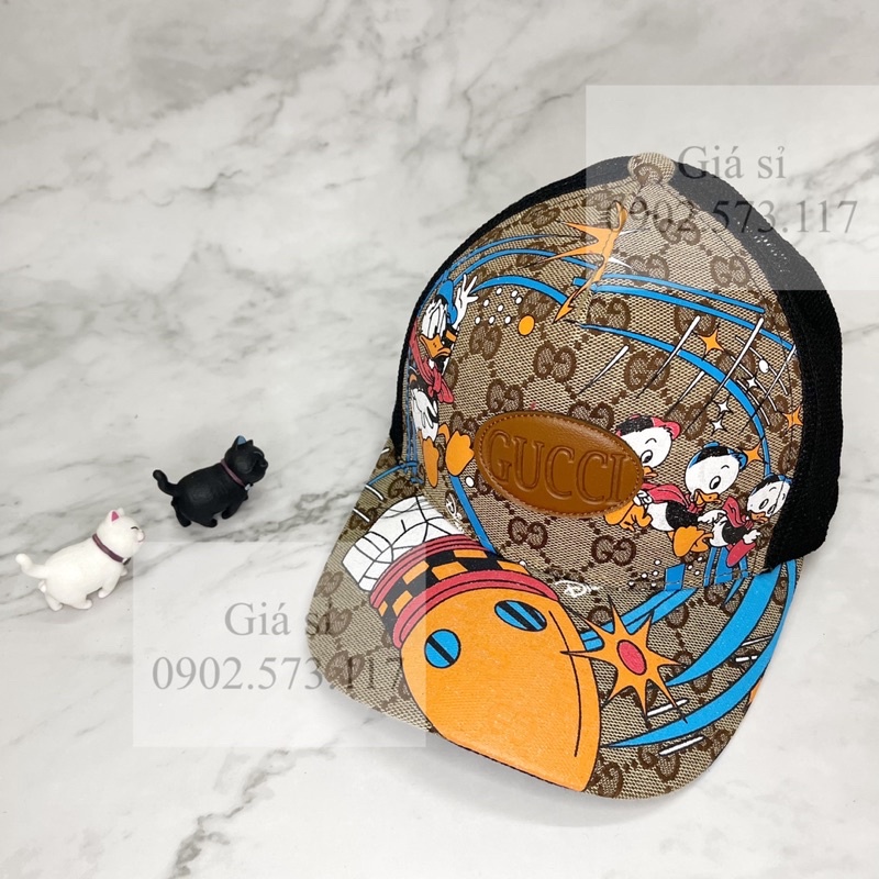 Nón kết lưỡi trai GG mạc da in hình vịt thời trang cá tính nam nữ