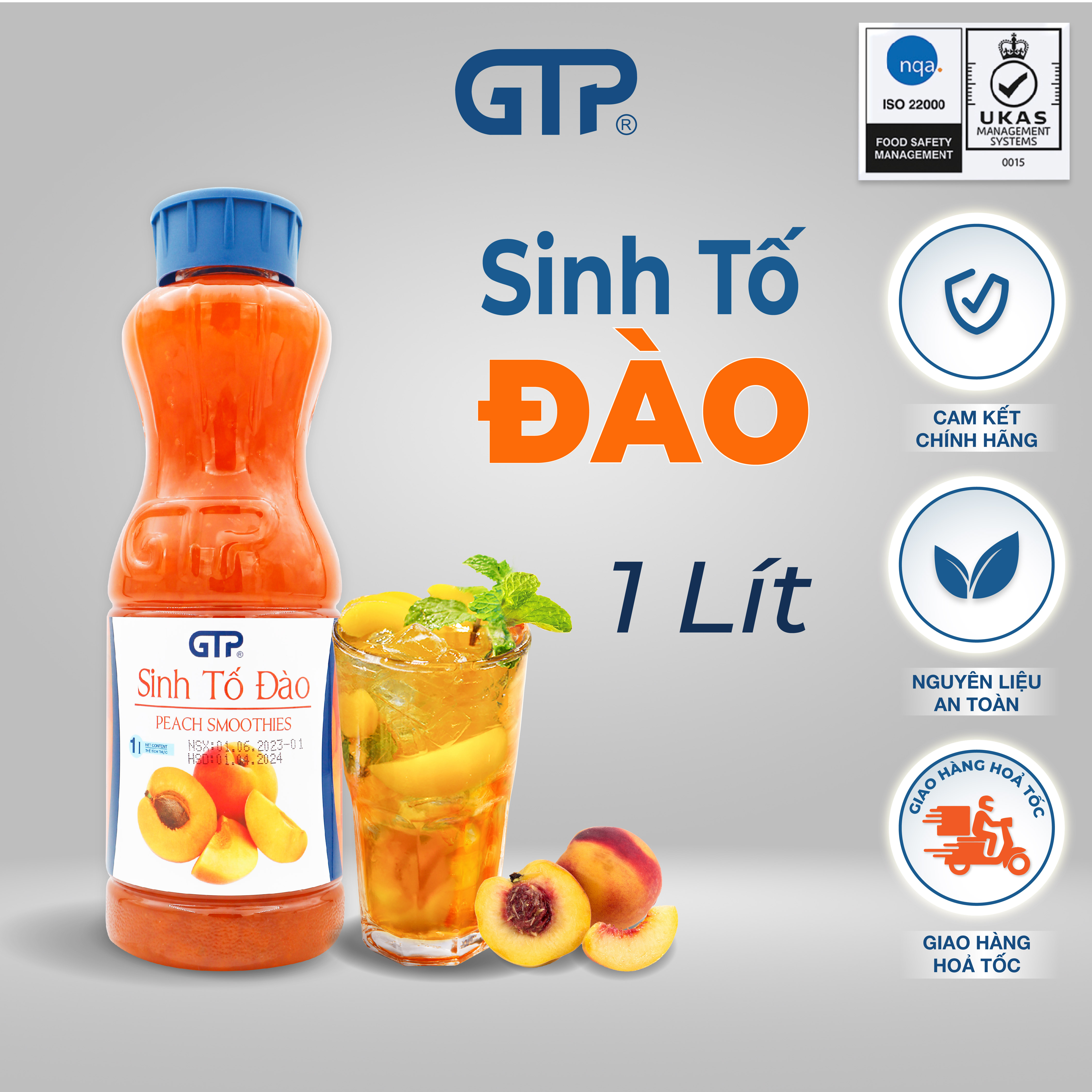 Sinh tố Mứt GTP (1Lít) Đủ vị trái cây nguyên liệu làm bánh, làm đồ uống - Nguyên liệu pha chế trà trái cây